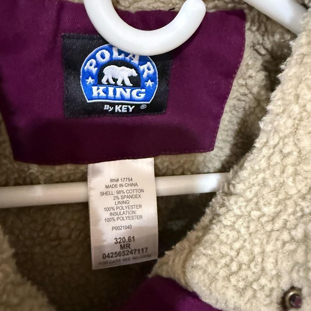 Farmer Rancher Polar Key Sherpa Lined Work Jacket Women's M Berry Maroon Quilted - Picture 5 of 5
